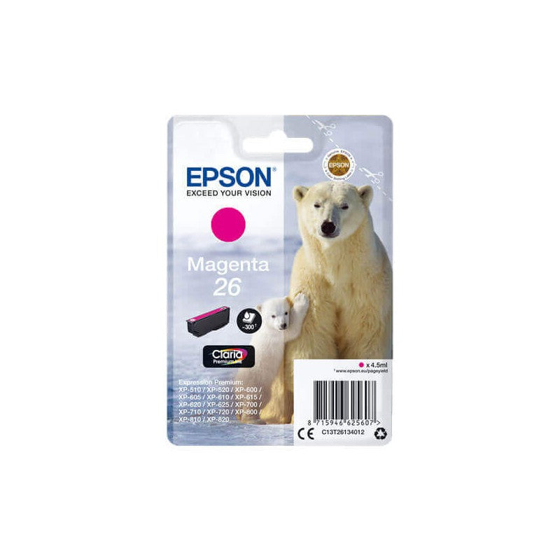 Epson C13T26134012 T2613 26 Cartuccia Originale M Magenta 300 Pagine
