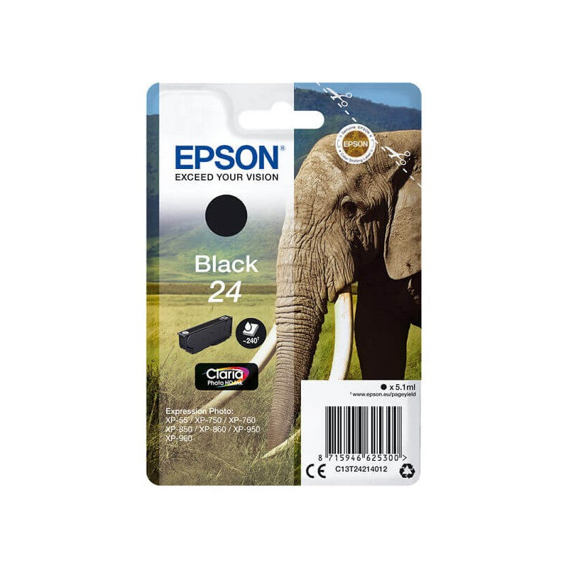 Epson C13T24214012 T2421 24 Cartuccia Originale Bk Nero 360 Pagine