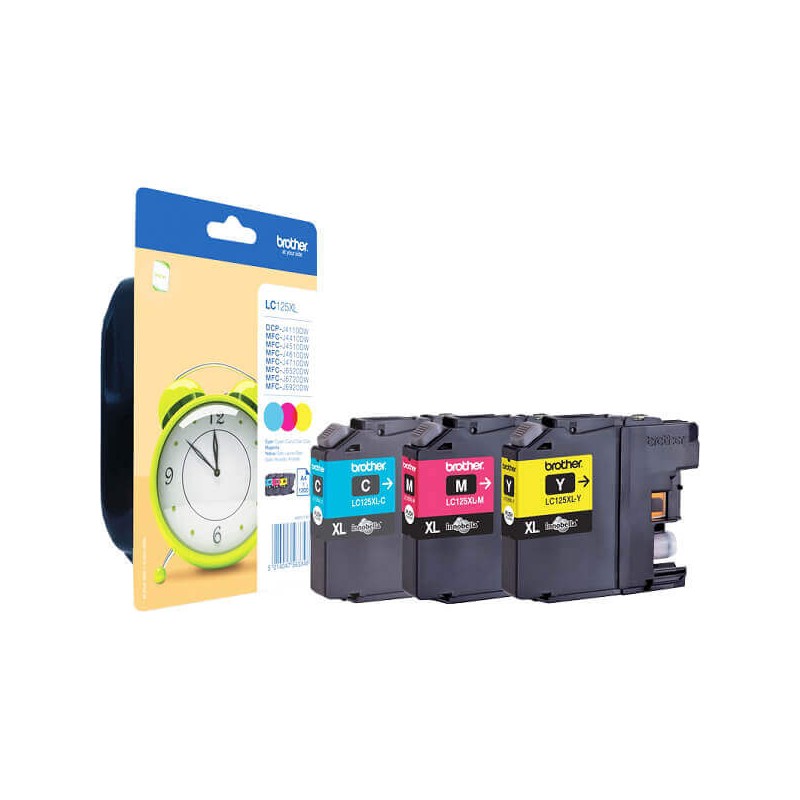 Kit 3 Cartucce Originali Brother LC-125XL C M Y 1200 Pagine
