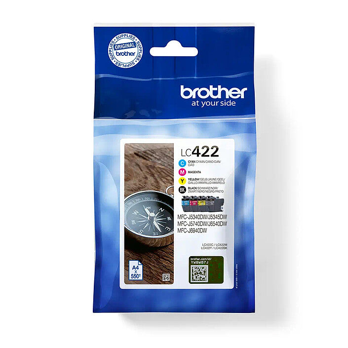 Kit 4 Cartucce Originali Brother LC422 Bk Nero ciano mahenta yellow