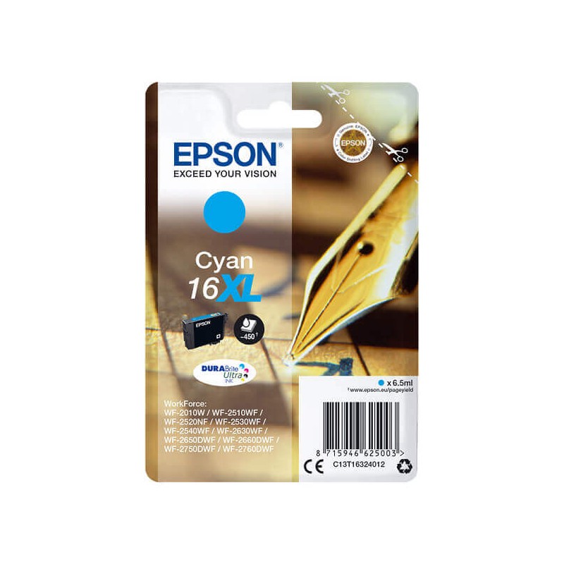 Epson C13T16324012 T1632 16XL Cartuccia Originale C Ciano 450 Pagine