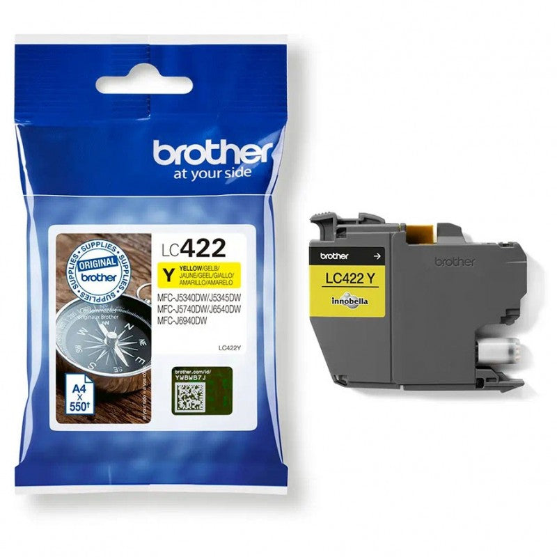 Cartuccia Originale Brother LC422Y Y Yellow 550 Pagine
