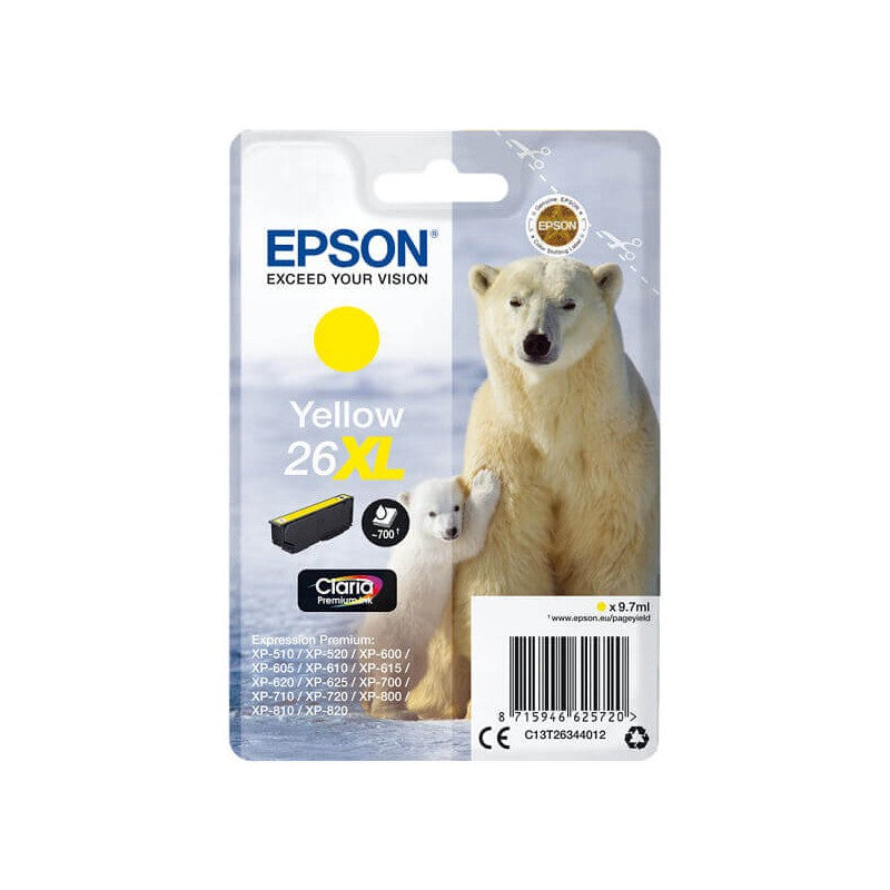 Epson C13T26344012 T2634 26XL Cartuccia Originale Y Yellow 700 Pagine