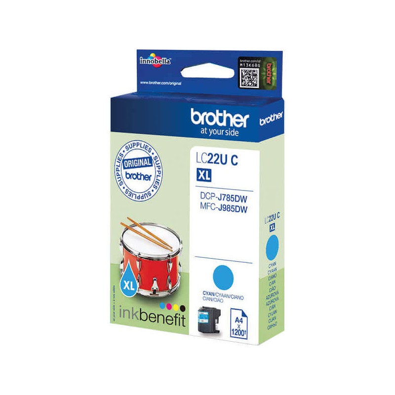 Cartuccia Originale Brother LC22UC C Ciano 1200 Pagine