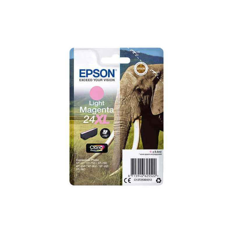 Epson C13T24364012 T2436 24XL Cartuccia Originale Light Magenta 500 Pagine
