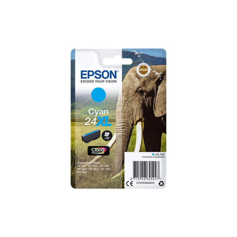 Epson C13T24324012 T2432 24XL Cartuccia Originale C Ciano 500 Pagine