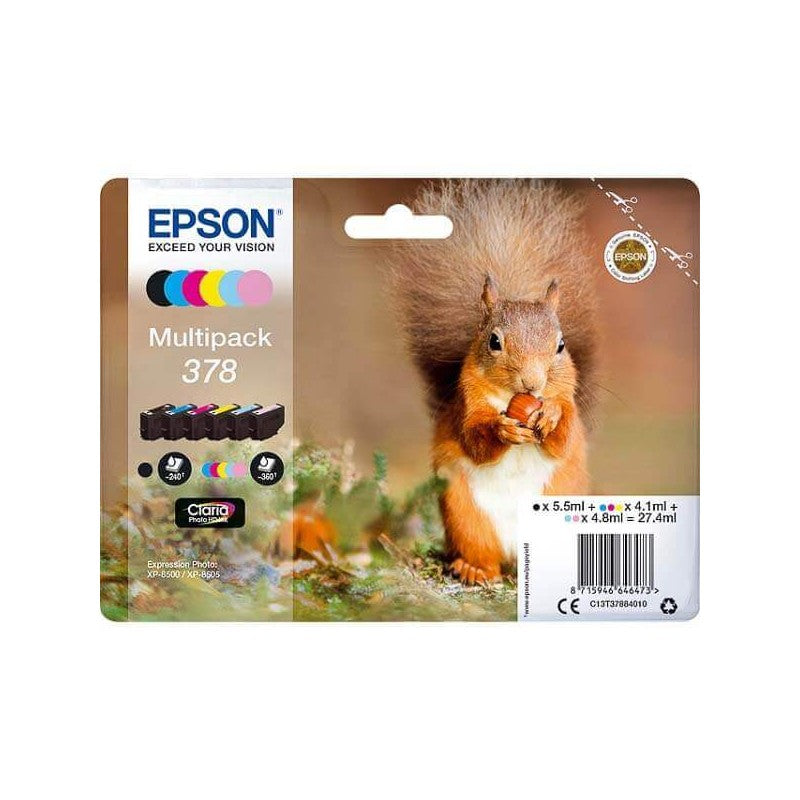 Epson C13T37884010 378 Kit 6 Cartucce Originali Bk nero C M Y LC LM