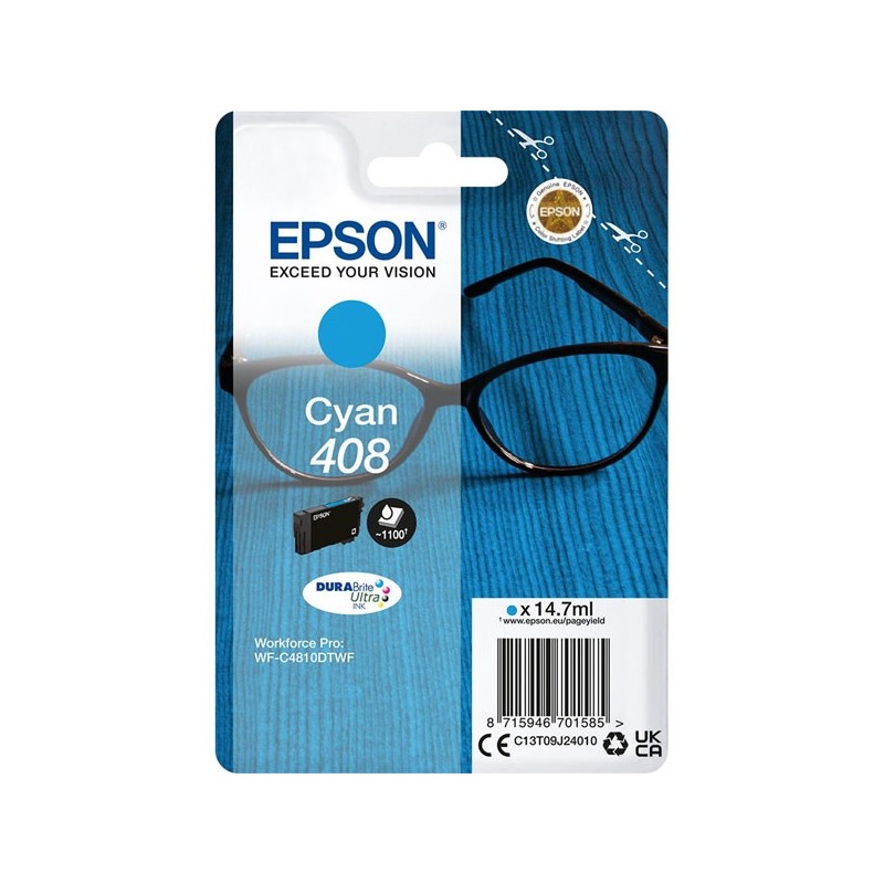 Epson C13T09J24010 408 Cartuccia Originale C Ciano 1100 Pagine