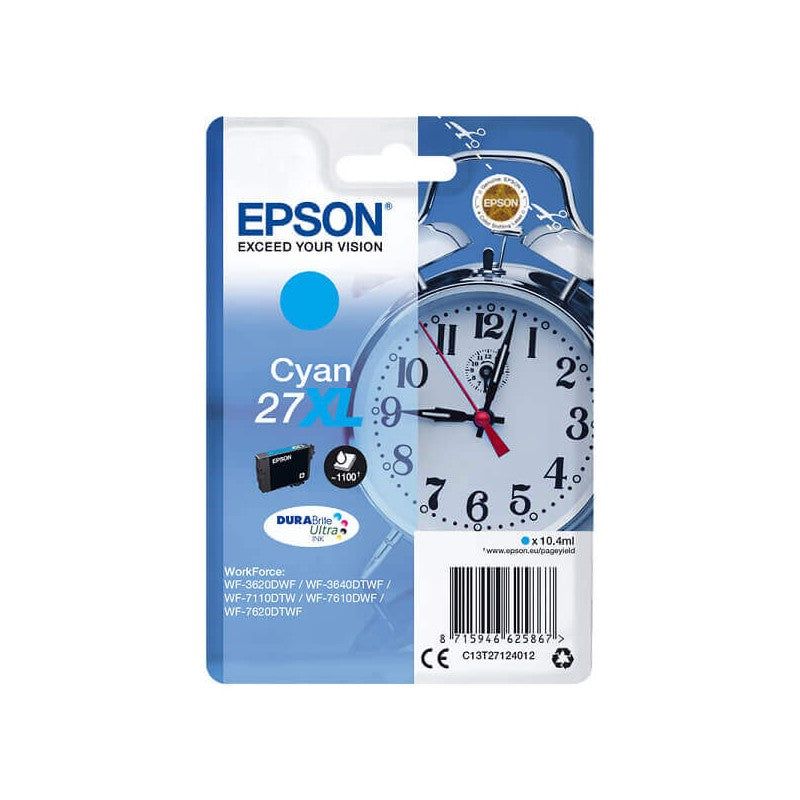 Epson C13T27124012 T2712 27XL Cartuccia Originale C Ciano 1100 Pagine