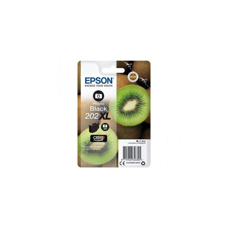 Epson C13T02H1 C13T02H14010 202XL Cartuccia Originale Photo Bk Nero 800 Pagine