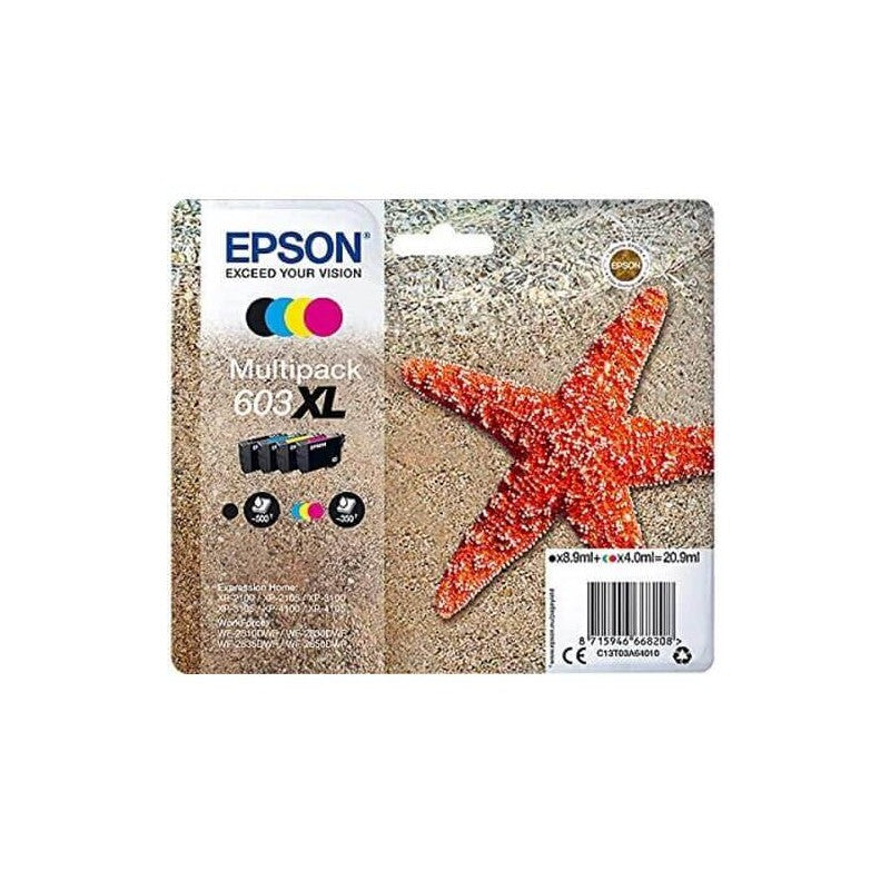 Epson C13T03A64010 603XL Kit 4 Cartucce Originali BK C M Y