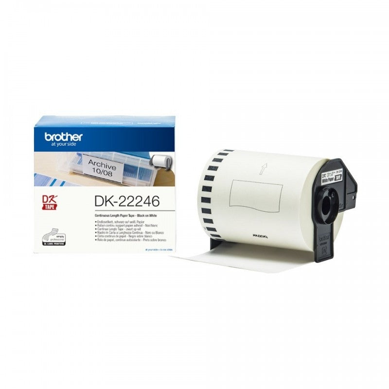 Brother DK-22246 Rotolo di etichette in Carta Originale 103mm x 30,48m Nero Bianco