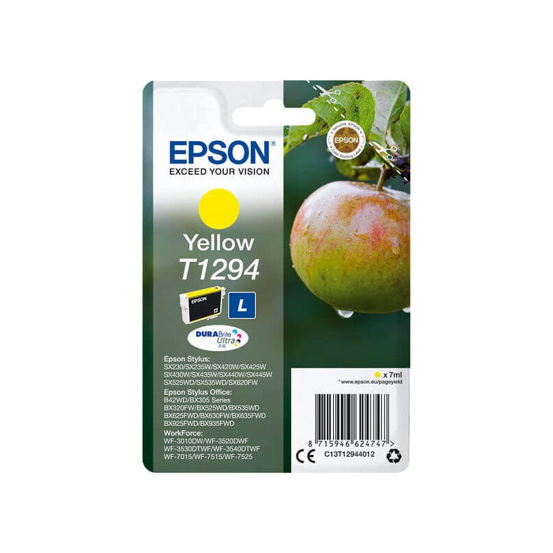 Epson C13T12944012 T1294 Cartuccia Originale Y Yellow 7ML 515 Pagine