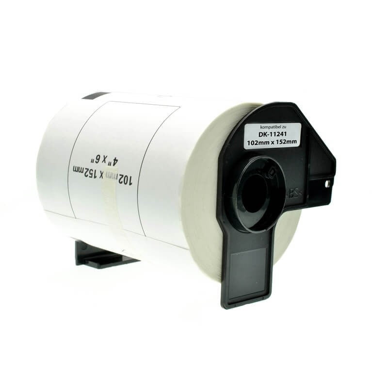 Brother DK-11241 200 Etichette Adesive in Carta Compatibili mm 102X152 Con Supporto In Plastica