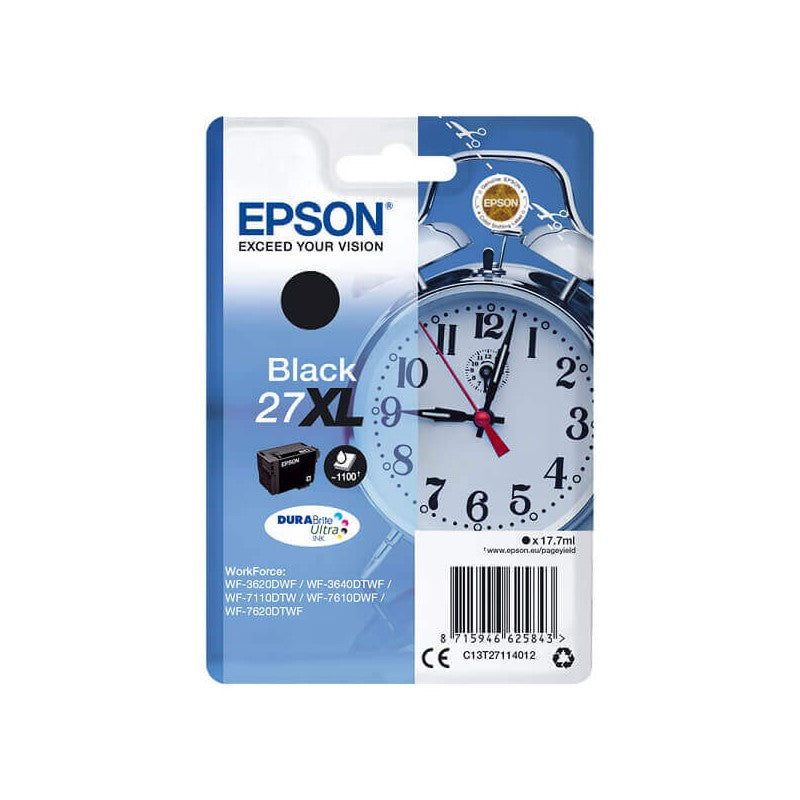 Epson C13T27114012 T2711 27XL Cartuccia Originale Bk Nero 1100 Pagine