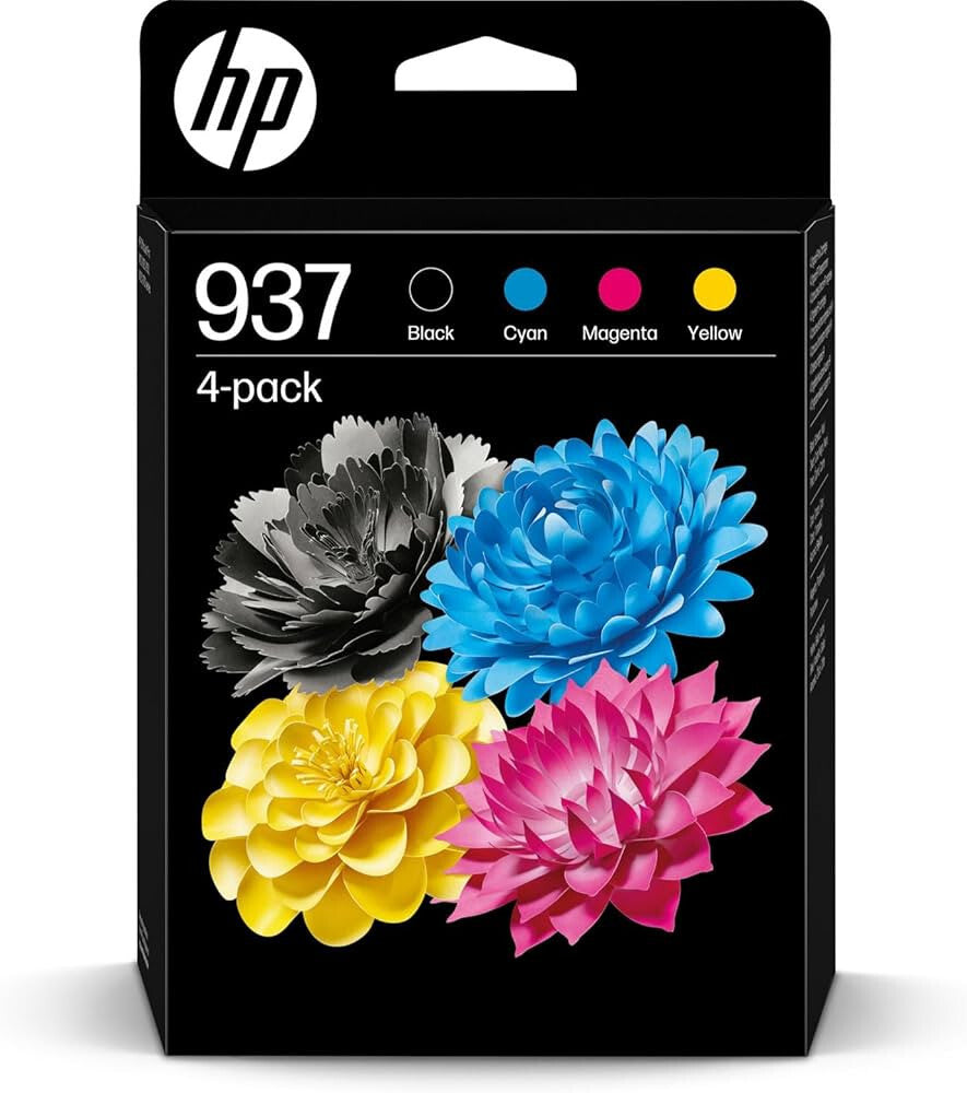 HP 6C400NE 937 kit 4 Cartucce Originali Bk Ciano Magenta Yellow