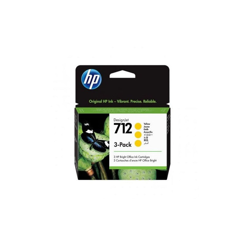 HP 3ED79A 712 Kit 3 Cartucce Originali Y Yellow