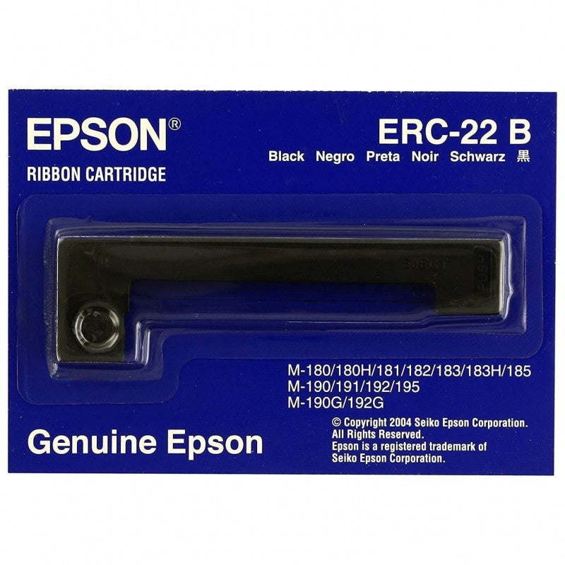 Epson C43S015358 S015358 15358 Nastro originale ERC22B ERC-22 Bk Nero