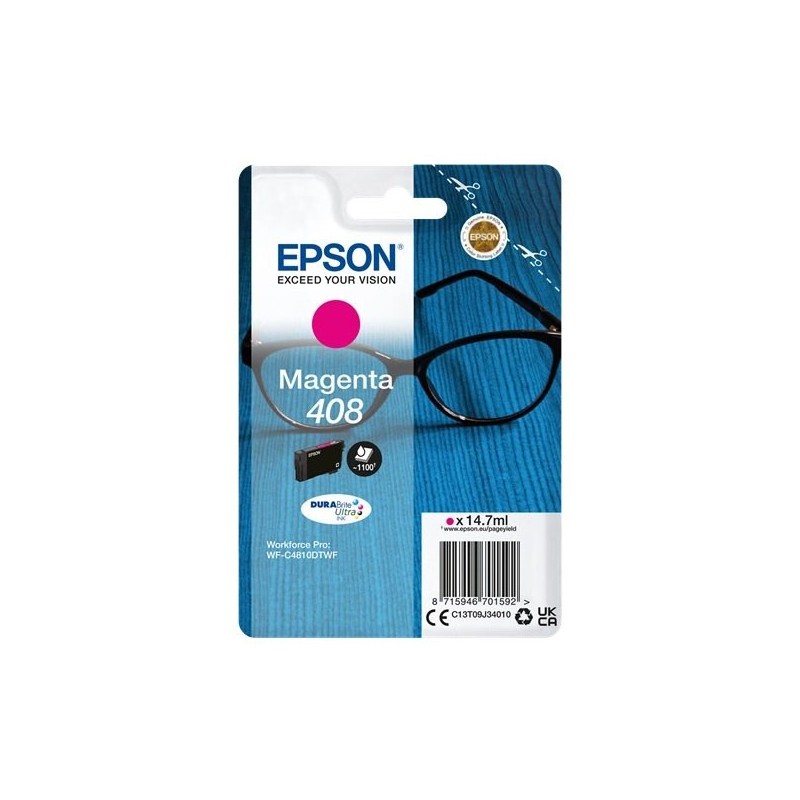 Epson C13T09J34010 408 Cartuccia Originale M Magenta 1100 Pagine