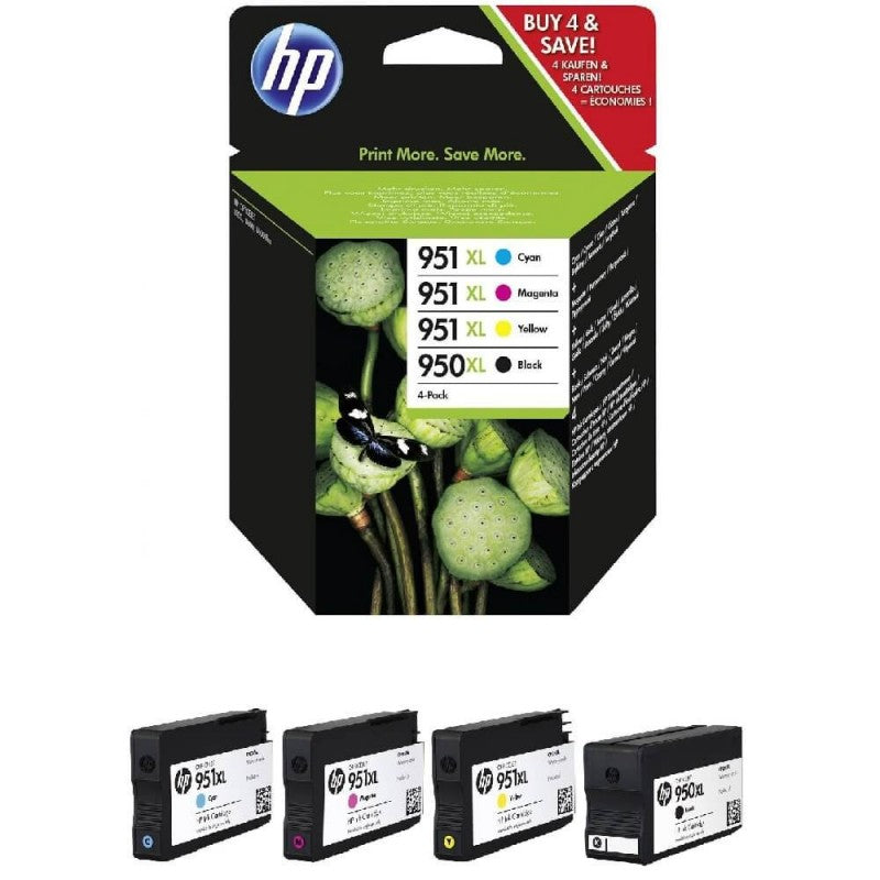 HP 950 Xl 951 XL C2P43AE Multipack 4 Cartucce Originali Bk C M Y