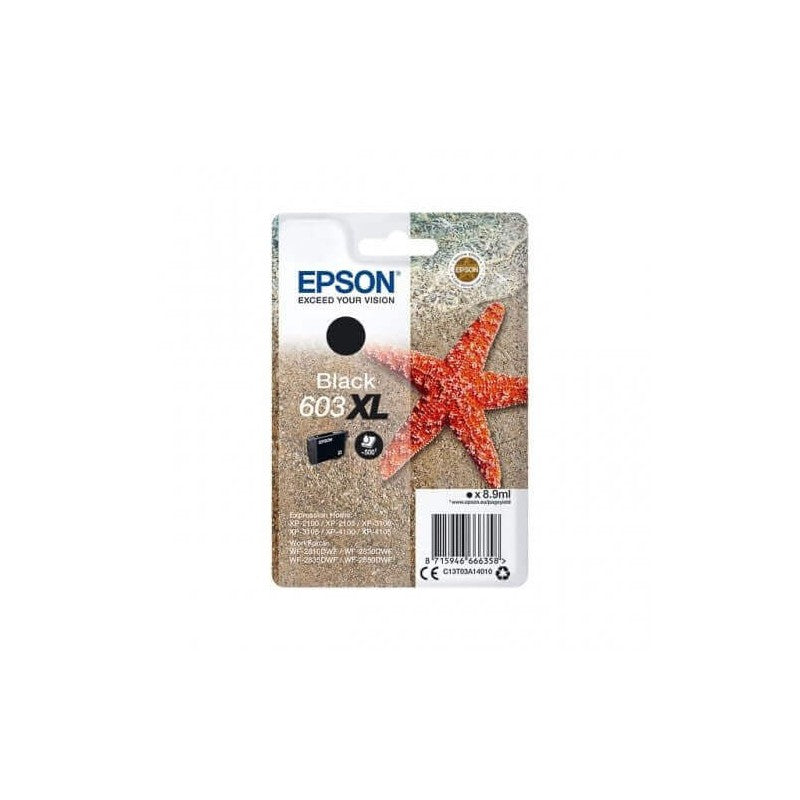 Epson C13T03A14010 603XL Cartuccia Originale Bk Nero 8 9ml 500 Pagine