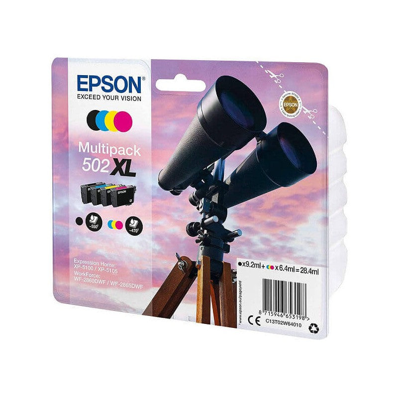 Epson C13T02W64010 502XL Kit 4 Cartucce Originali BK C M Y