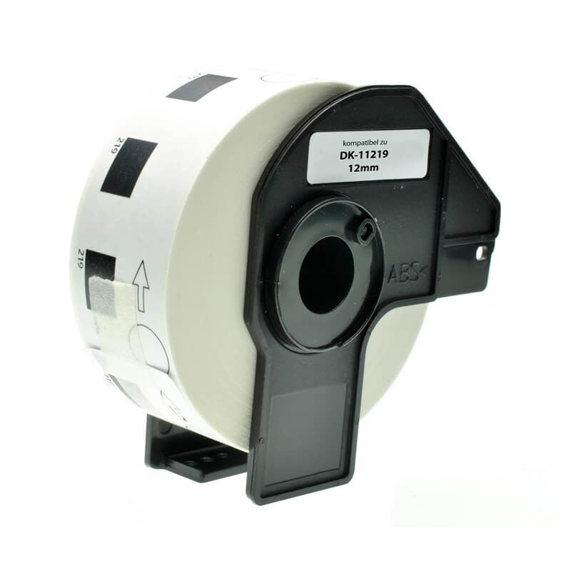 Brother DK-11219 1200 Etichette Adesive in Carta Compatibili mm 12 CIRCOLARI Con Supporto In Plastica