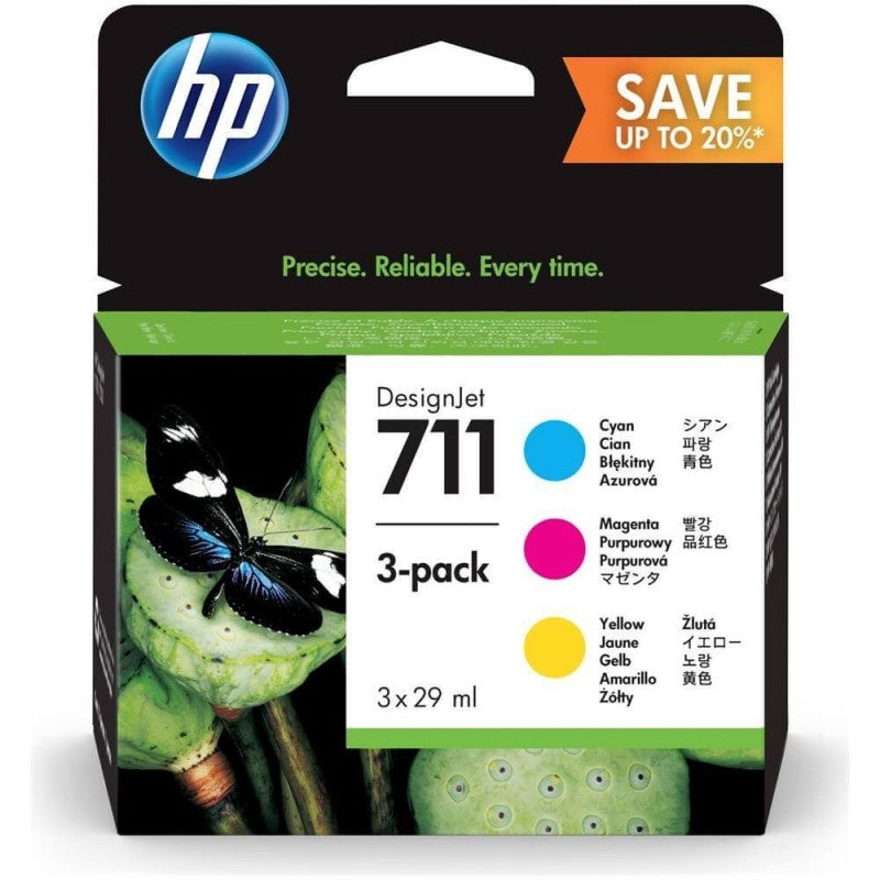 Hp P2V32A 711 Multipack 3 Cartucce Originali C M Y