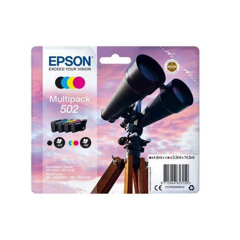 Epson C13T02V64010 502 Kit 4 Cartucce Originali BK C M Y