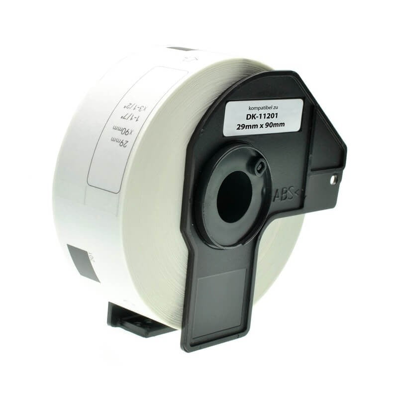 Brother DK-11201 400 Etichette Adesive in Carta Compatibili mm 29X90 Con Supporto In Plastica