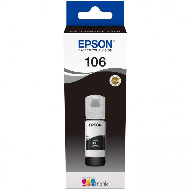 Epson 106 C13T00R140 T00R140 Inchiostro Originale Bk Nero da 70ml