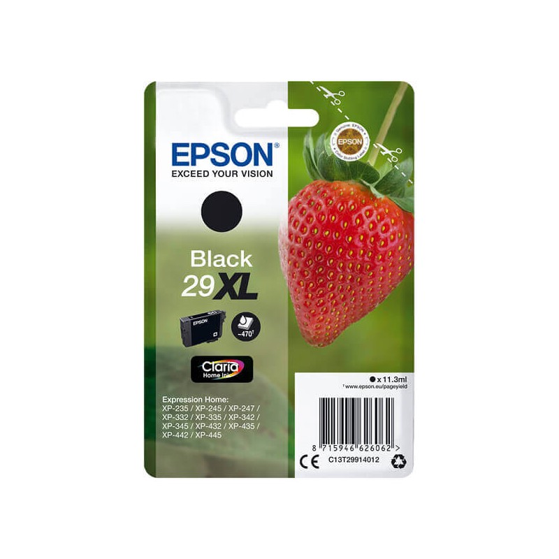 Epson C13T29914012 T2991 29XL Cartuccia Originale Bk Nero 470 Pagine