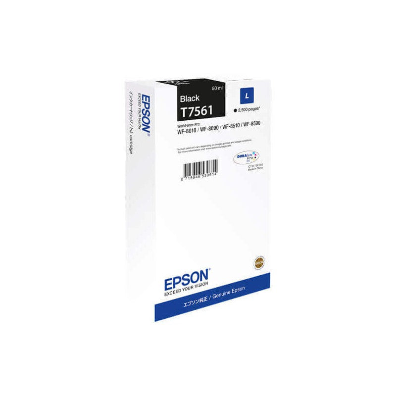 Epson C13T756140 T7561 Cartuccia Originale Bk Nero 50ml 2500 Pagine