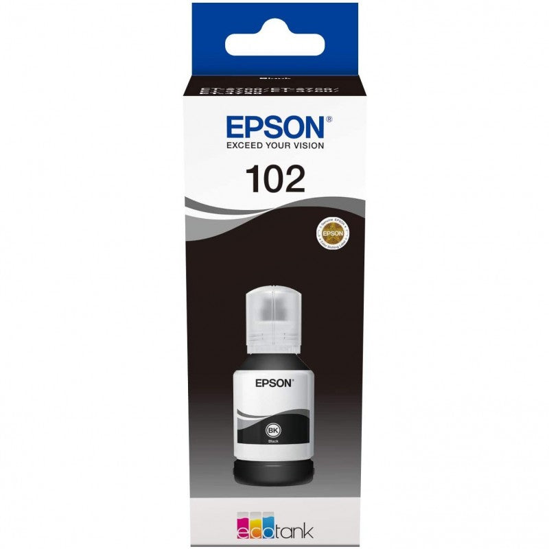Epson 102 C13T03R140 T03R140 Inchiostro Originale Bk Nero da 127ml