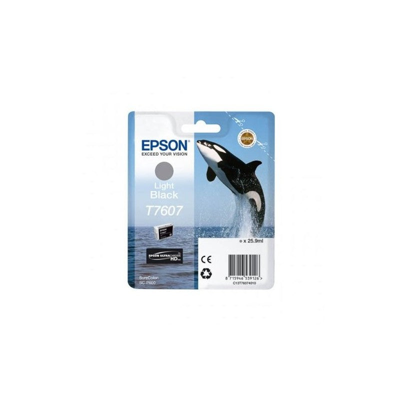 Epson C13T76074010 T7607 Cartuccia Originale Light Bk Nero