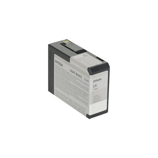 Epson C13T580700 T5807 Cartuccia Originale LBK Light Bk Nero 80ml