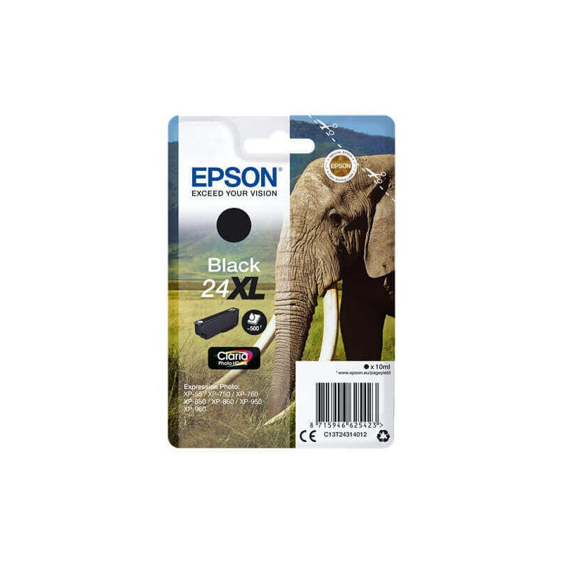 Epson C13T24314012 T2431 24XL Cartuccia Originale Bk Nero 500 Pagine