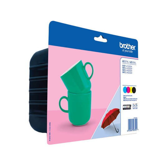 Kit 4 Cartucce Originali Brother LC-227XL 1200 Pagine Bk LC-225XL 1200 Pagine C M Y