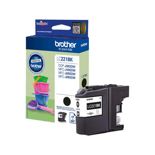Cartuccia Originale Brother LC221BK Bk Nero 260 Pagine