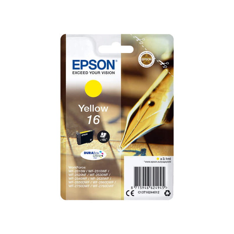 Epson C13T16244012 T1624 16 Cartuccia Originale Y Yellow 165 Pagine