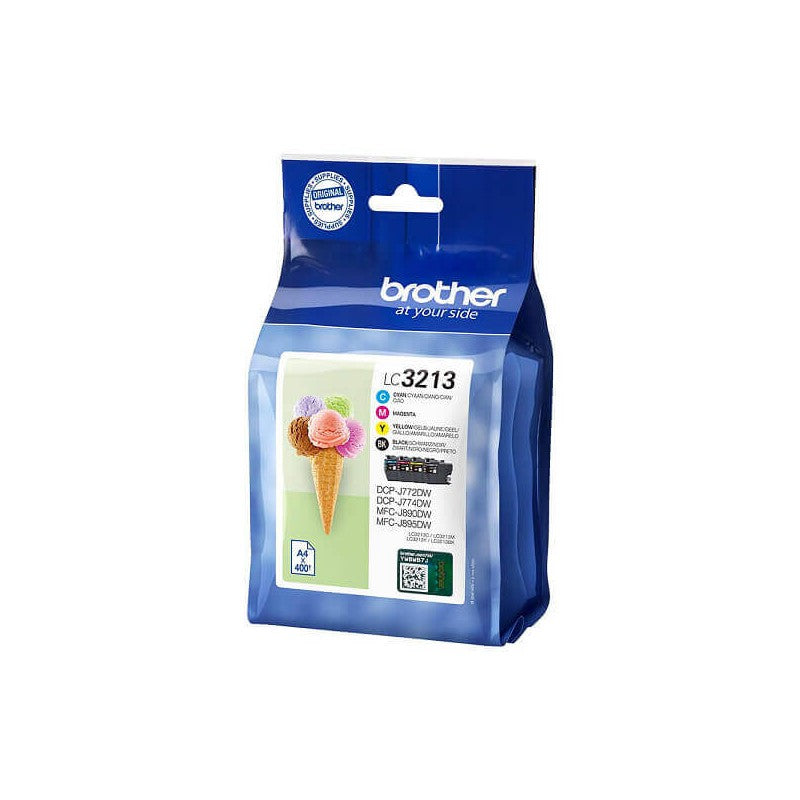 Kit 4 Cartucce Originali Brother LC-3213 400 Pagine Bk 400 Pagine C M Y