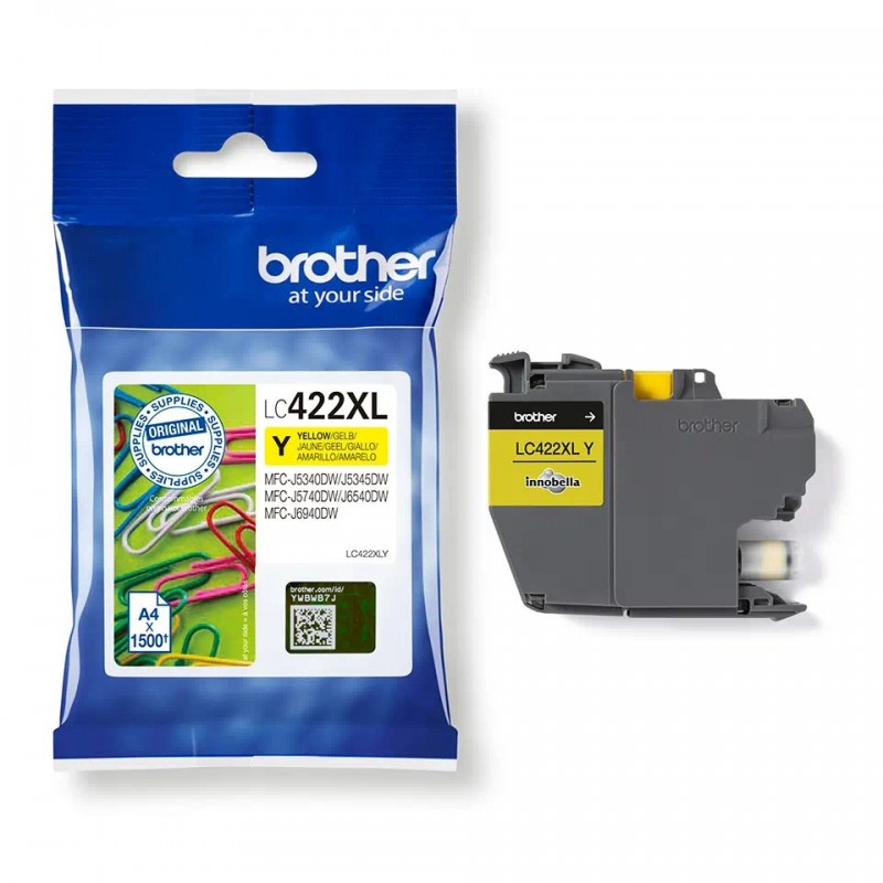 Cartuccia Originale Brother LC422XLY Y Yellow 1500 Pagine