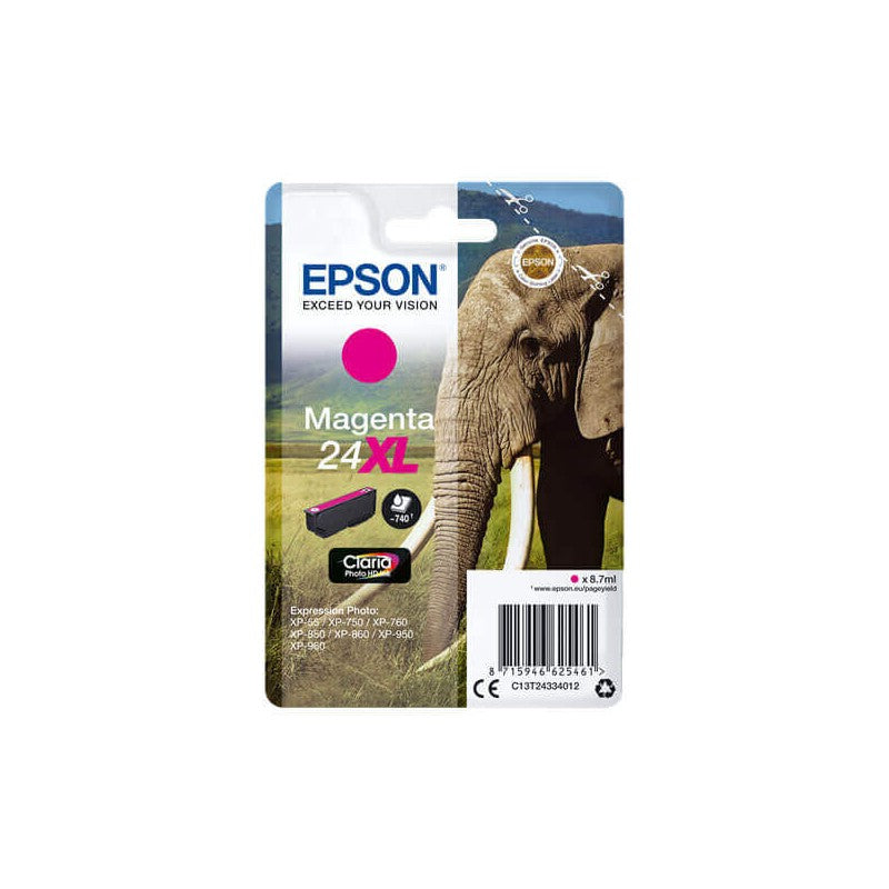 Epson C13T24334012 T2433 24XL Cartuccia Originale M Magenta 500 Pagine