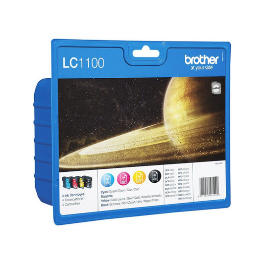 Kit 4 Cartucce Originali Brother LC-1100 450 Pagine Bk 325 Pagine C M Y