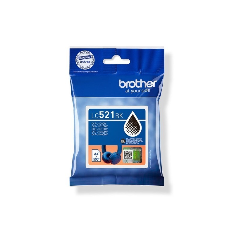 Cartuccia Originale Brother LC521BK Bk Nero 500 Pagine