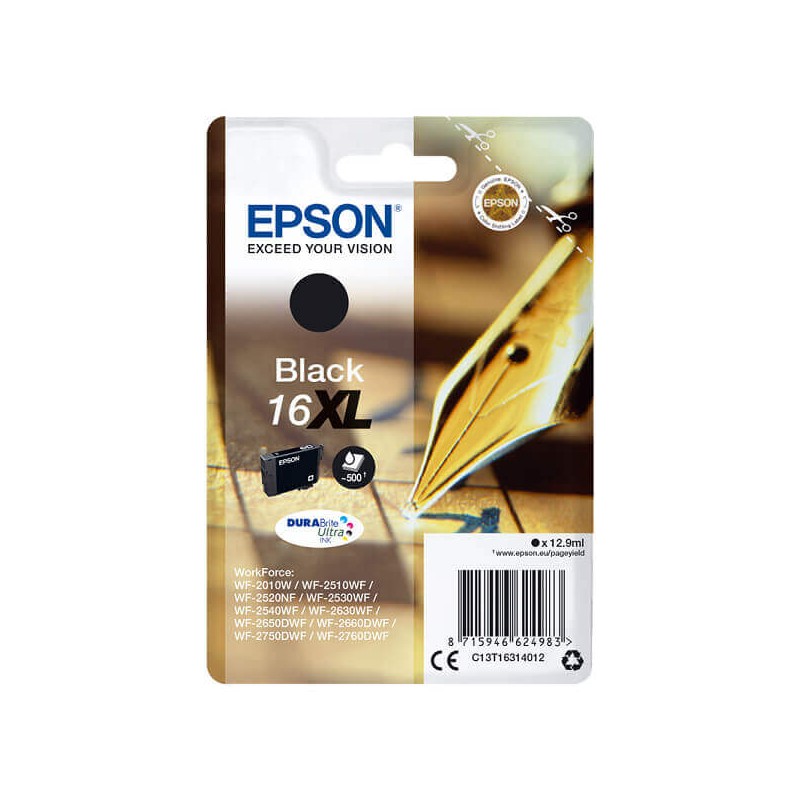 Epson C13T16314012 T1631 16XL Cartuccia Originale Bk Nero 500 Pagine