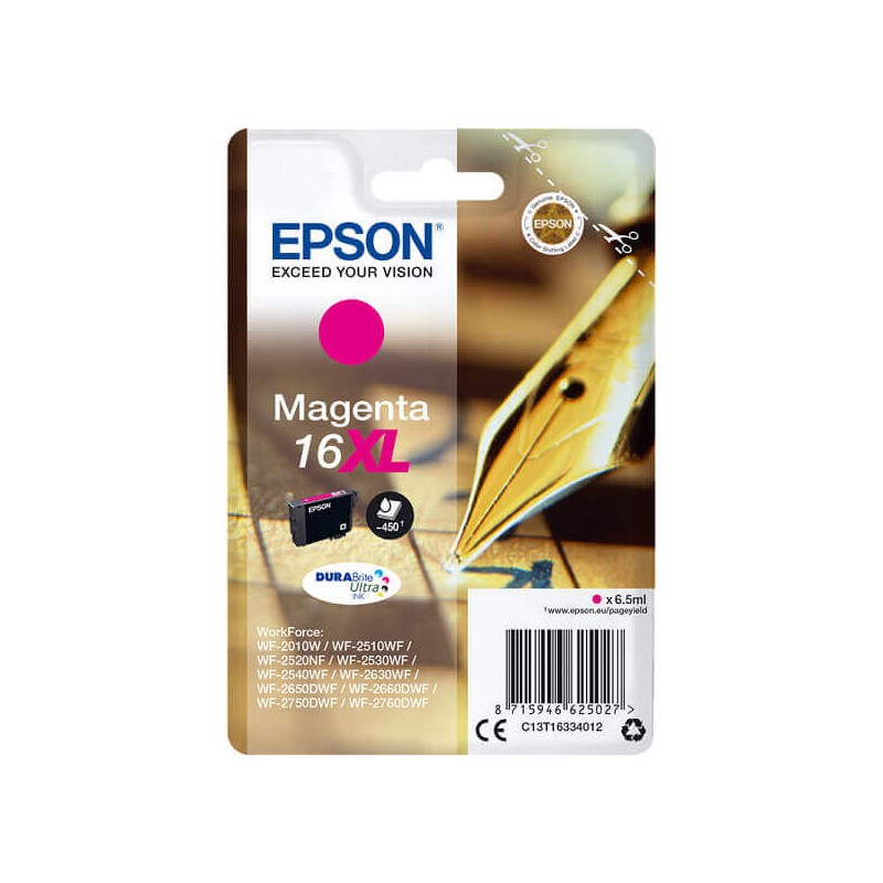 Epson C13T16334012 T1633 16XL Cartuccia Originale M Magenta 450 Pagine