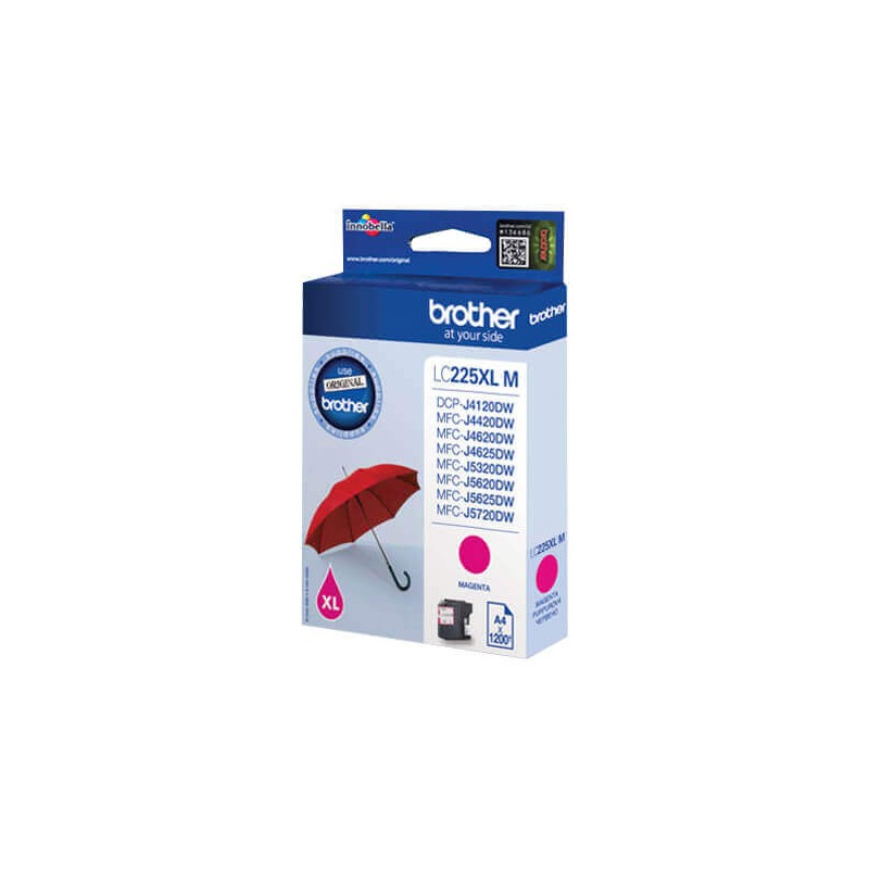 Cartuccia Originale Brother LC225XLM M Magenta 1200 Pagine