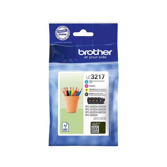 Kit 4 Cartucce Originali Brother LC-3217 550 Pagine Bk 550 Pagine C M Y