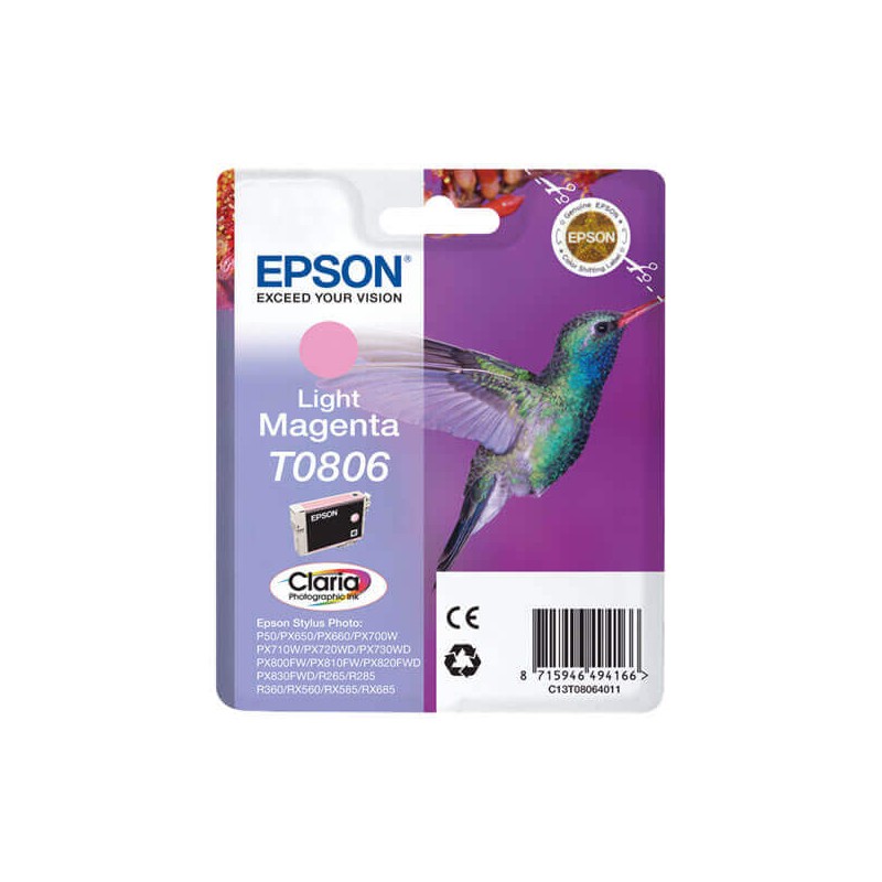 Epson C13T08064011 T0806 Cartuccia Originale LM Light Magenta 7,4ml 520 Pagine